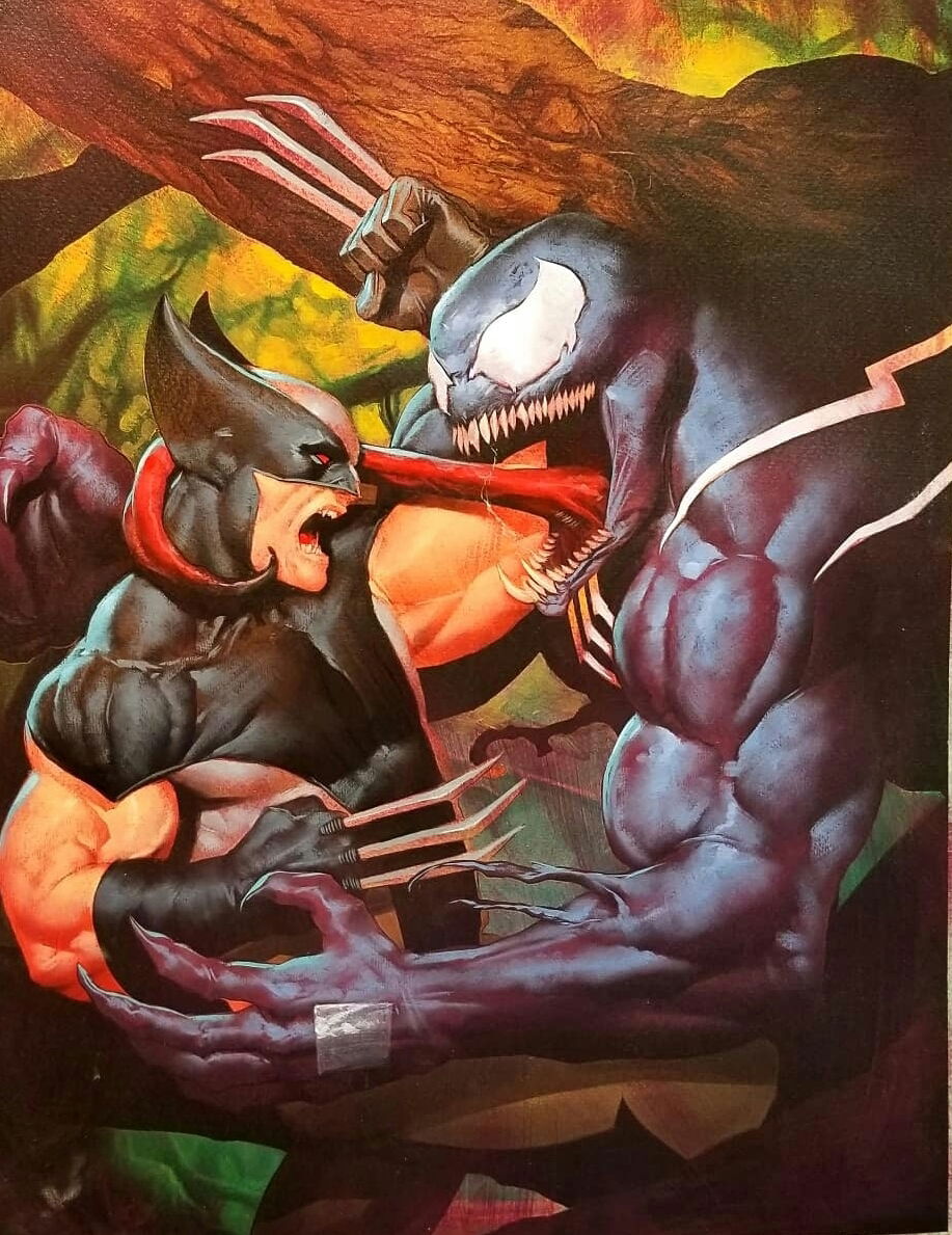 The Venom Symbiote From Space Vs Wolverine By Ariel Olivetti In JN 80