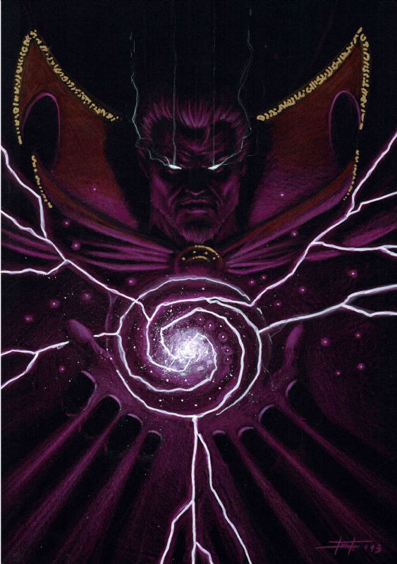 DR Strange On Black In Luca Strati S THE NEW BLACK Comic Art Gallery Room