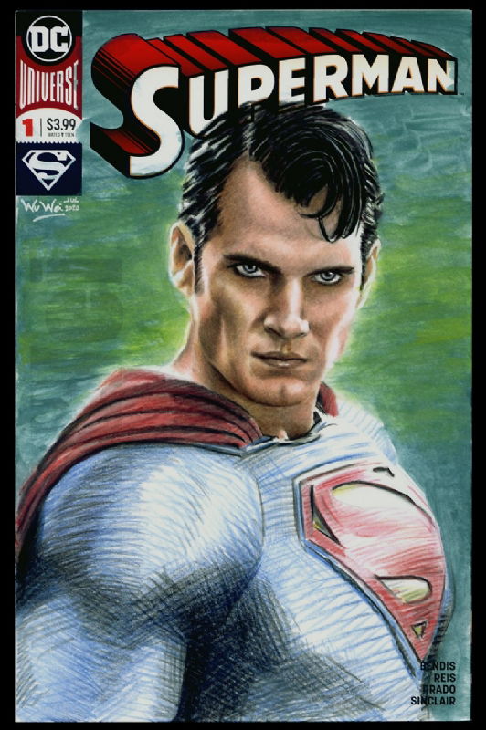 Superman Sketch Cover In Wu Wei S Sketch Cover Comics Comic Art