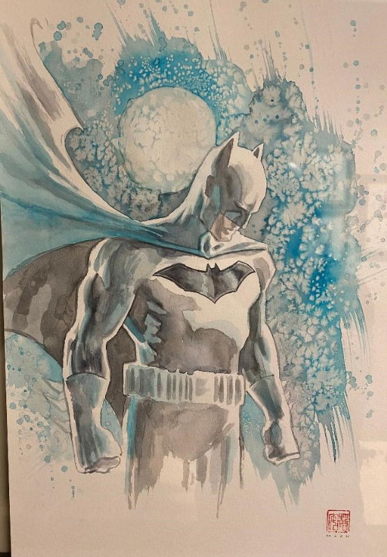 David Mack Batman In Tom Smithyman S The Batcave Comic Art Gallery Room