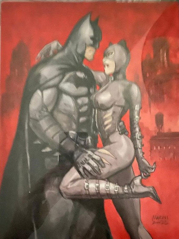 Enrico Marini Batman And Catwoman In Tom Smithyman S The Batcave