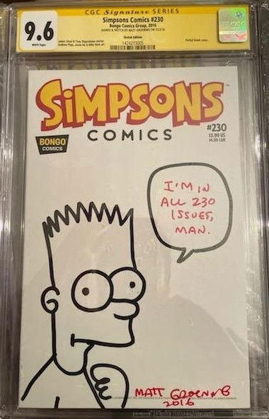 Bart Simpson Sketch Cover By Matt Groening In Ron Chmiel S Ron S