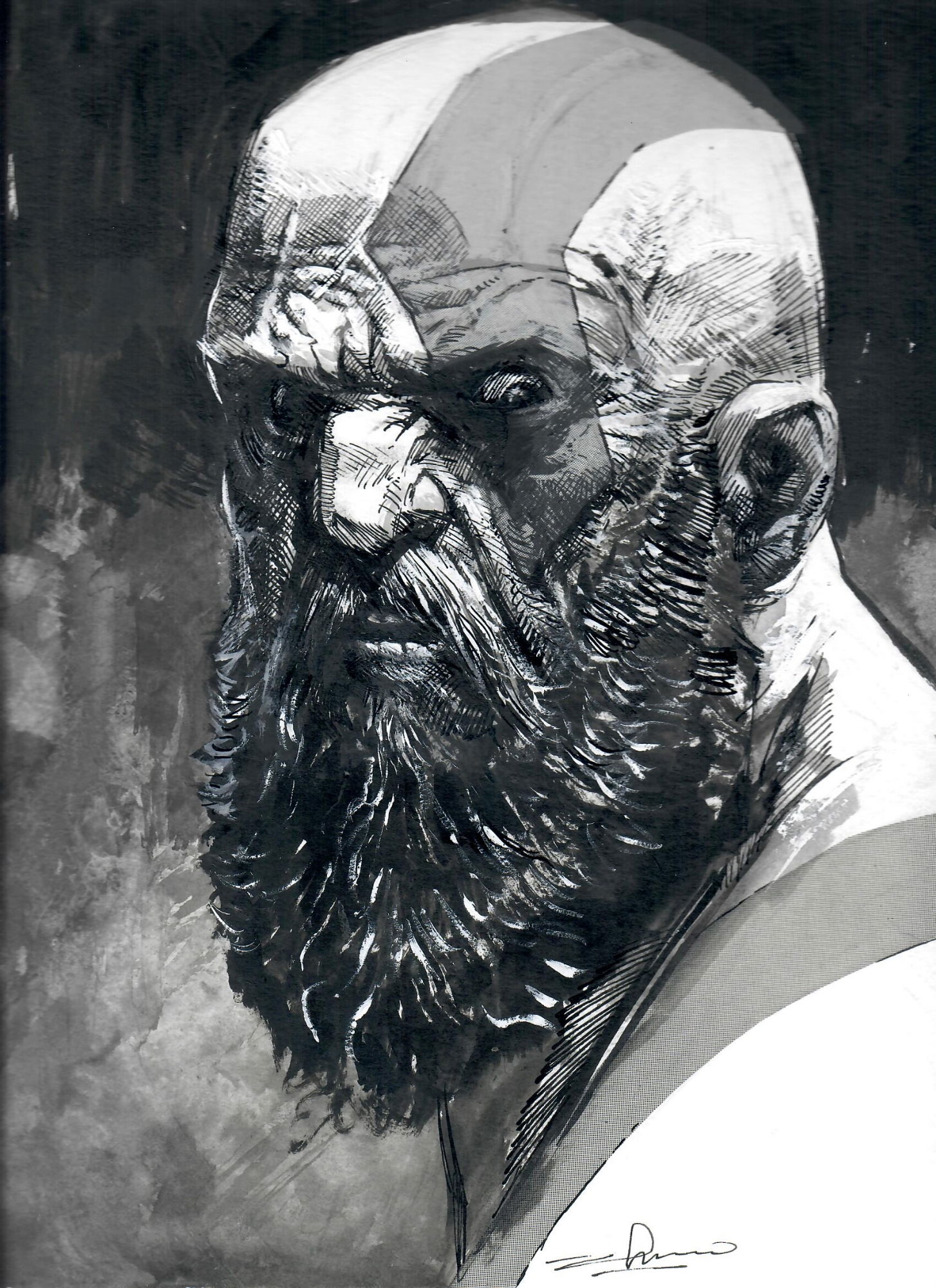 Kratos By Gerardo Zaffino In Grant Riddle S Riddle Comic Art Gallery Room