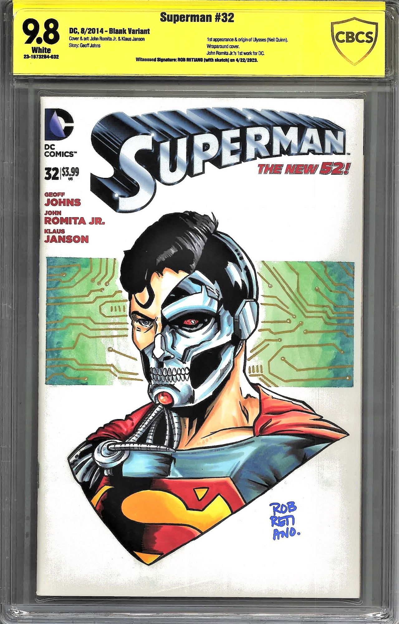 Cyborg Superman Hank Henshaw Sketch Cover By Rob Retiano All In