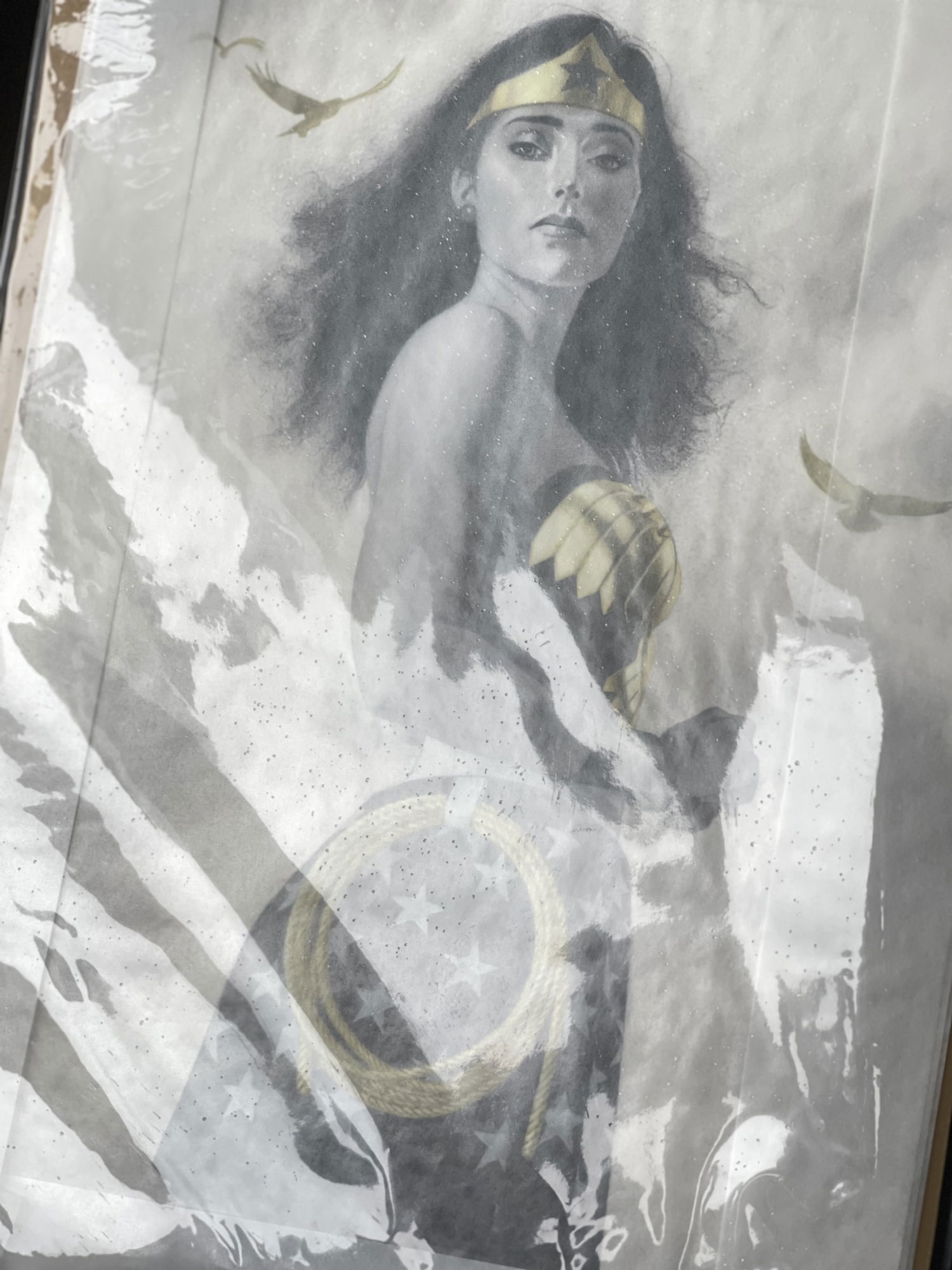 Joshua Middleton Wonder Woman Black And Gold Original In Y Q S