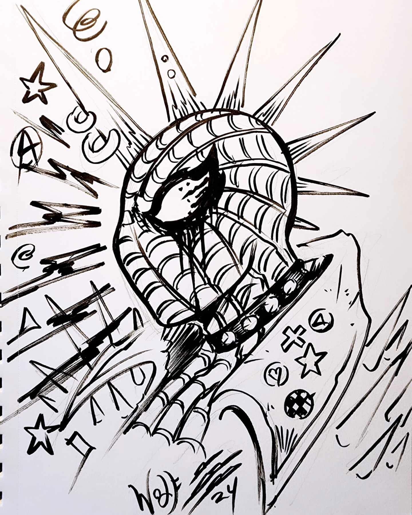 Spider Man Spider Punk Sketch In Morgan Fisher S In A Sketchbook Comic