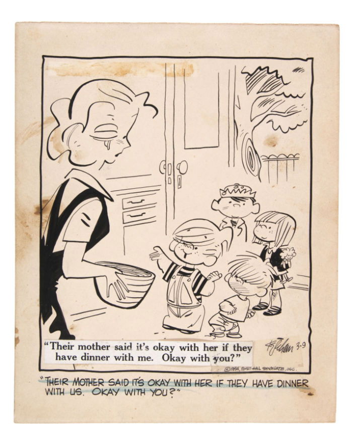 Dennis The Menace Daily 3 9 1954 Hank Ketcham In Dan F S Ketcham Hank