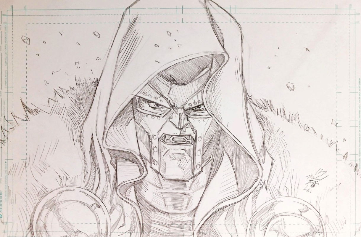 Dr Doom By Artist Michael Fulcher In Michael Fulcher S Commission Art