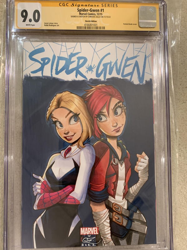 Spider Gwen And Vi Chrissie Zullo In E C S Cgc Sketch Covers And