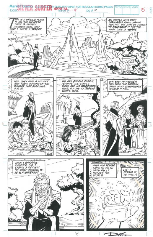 Silver Surfer Annual 4 Pg 15 In Mark Byrn S Lim Ron Comic Art