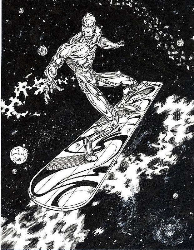 Silver Surfer Splash Page In Mark Byrn S Lak Lim Comic Art Gallery Room