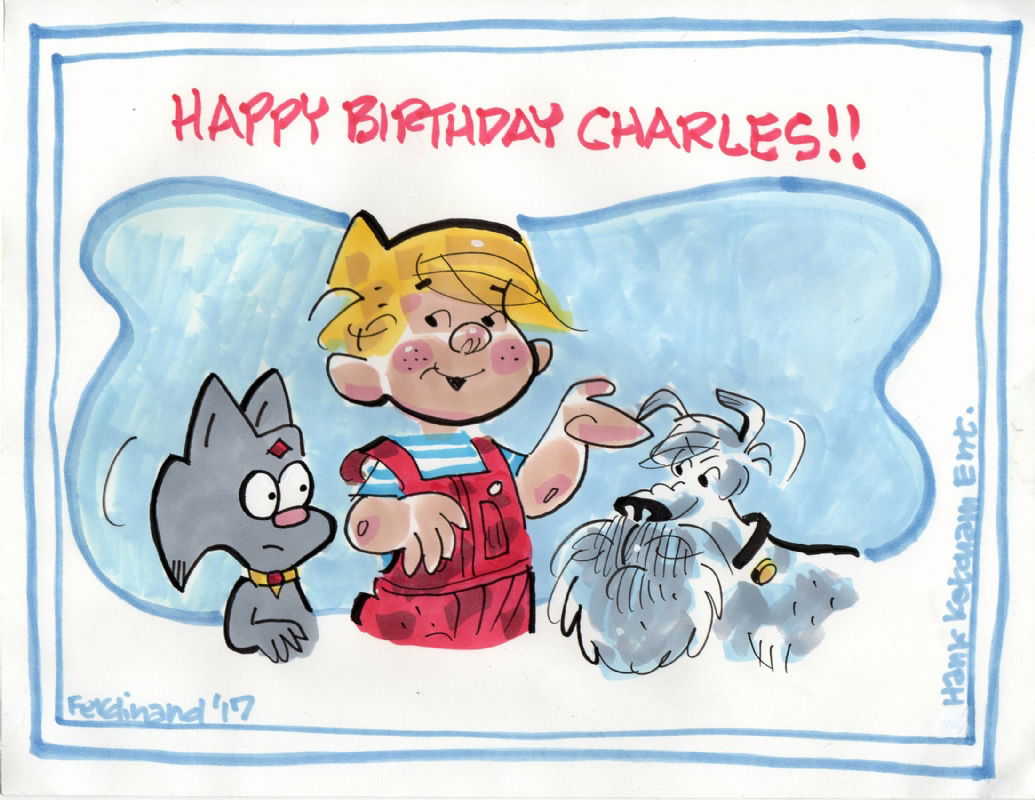 Ron Ferdinand Dennis The Menace Birthday Drawing In Charles Brubaker