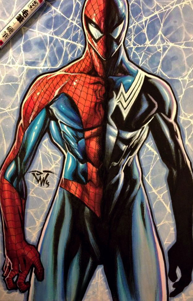 Paolo Pantalena Original Copic Marker Amazing Spiderman In Paolo