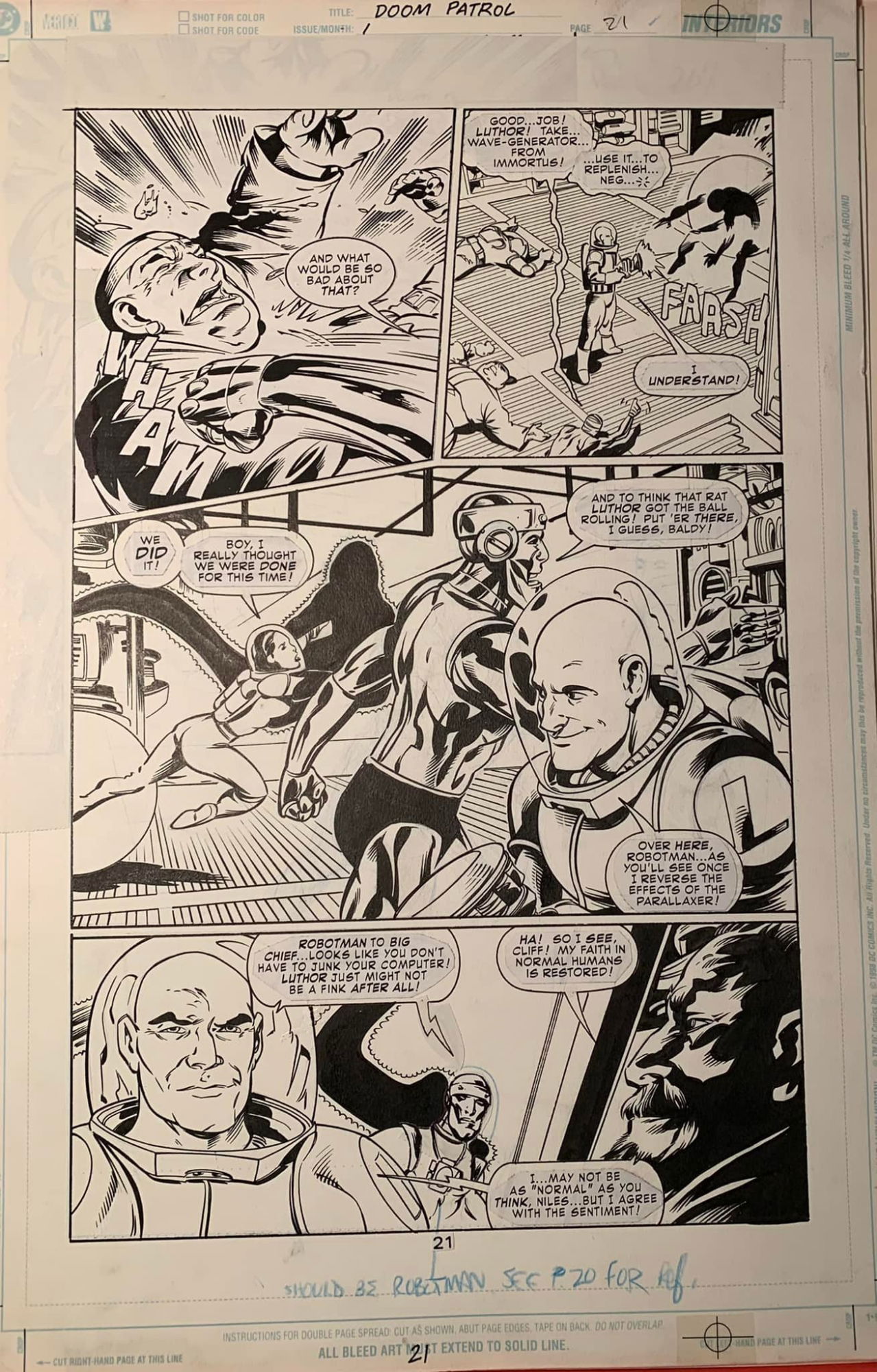 Comic Art Shop Ray Kryssing S Comic Art Shop Doom Patrol Page