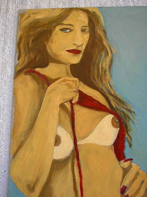 W KLEMM Original Oil Painting Nude Etude Bikini 1996 In High