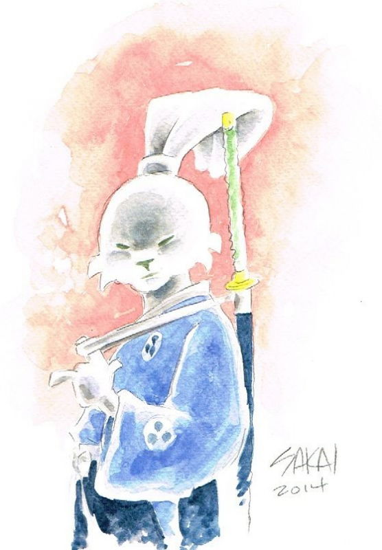 USAGI YOJIMBO ORIGINAL WATERCOLOR ART STAN SAKAI SIGNED In Inkwell