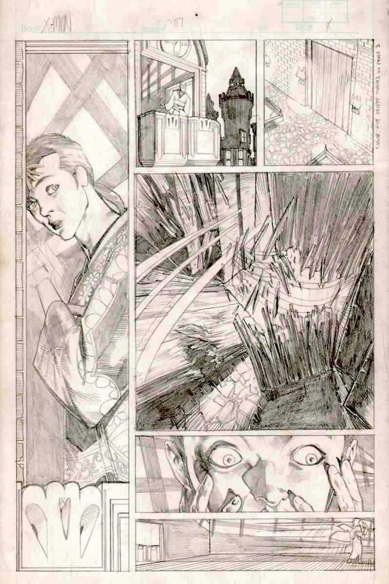 PORTACIO WHILCE Uncanny X Men 207 Pencil Tryout Pg 8 Phoenix II