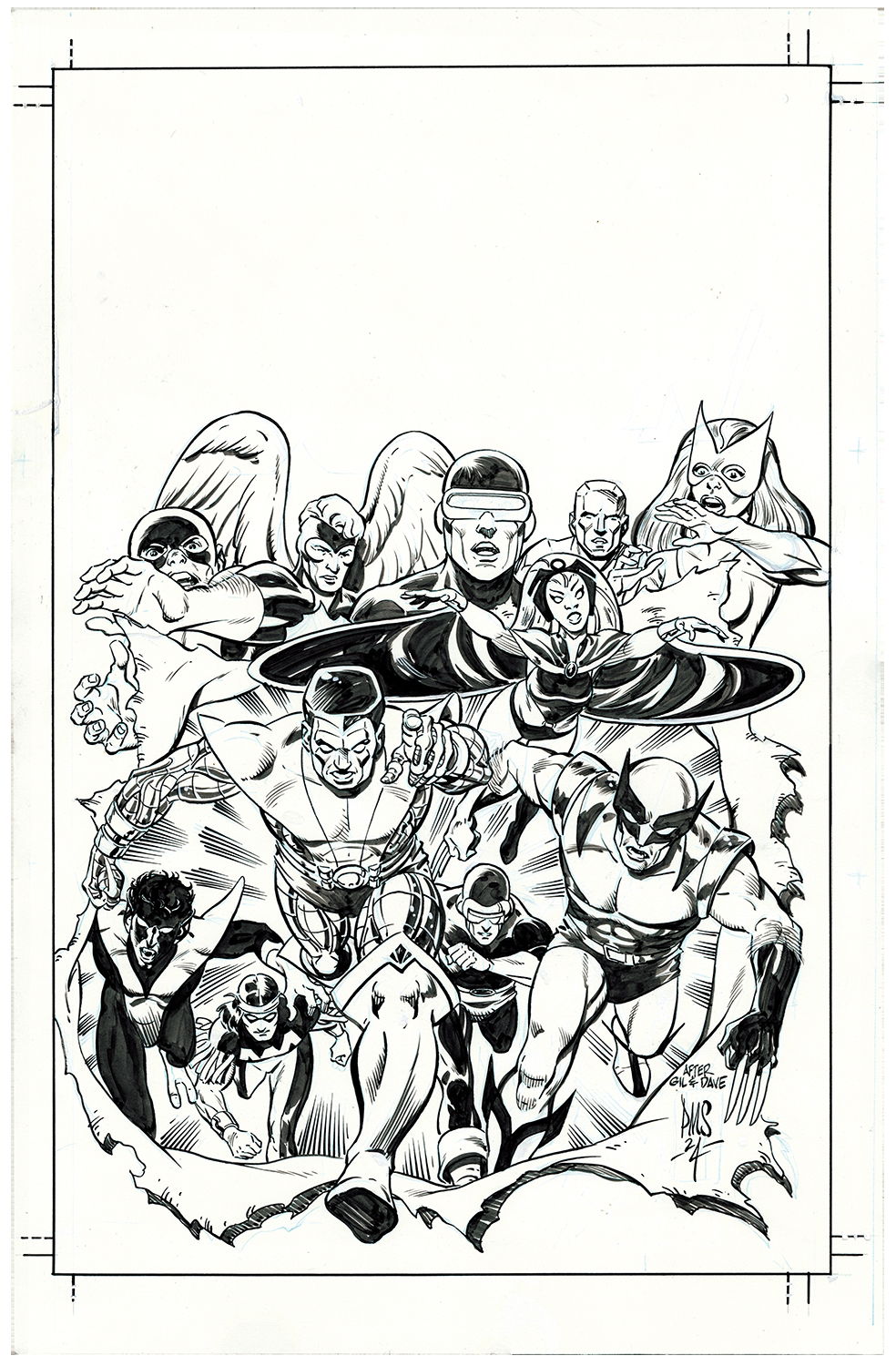 Paul Smith Giant Size X Men Cover Recreation In Ron Lim S