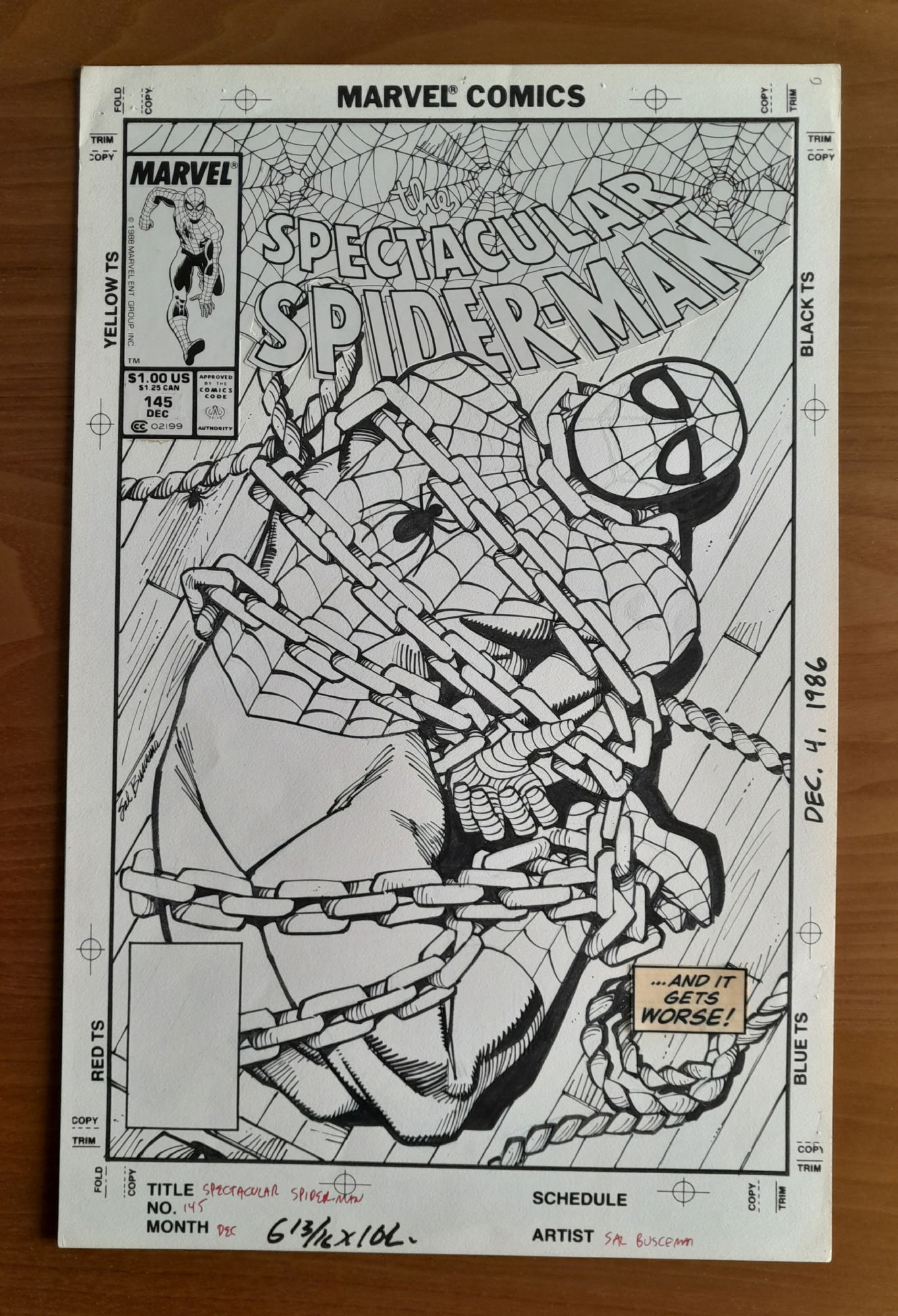 Sal Buscema The Spectacular Spider Man 145 COVER Spiderman