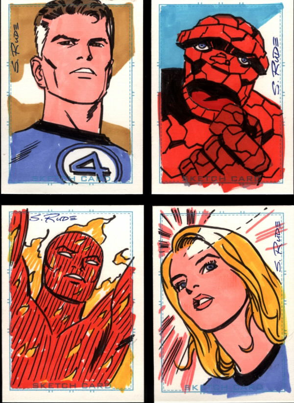 Fantastic Four Sketch Card Set In Steve Rude S Sketch Cards Comic Art