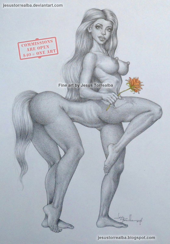 Pin Up Nude Sexy Centaurette Original Art By Jesus Torrealba In Jesus