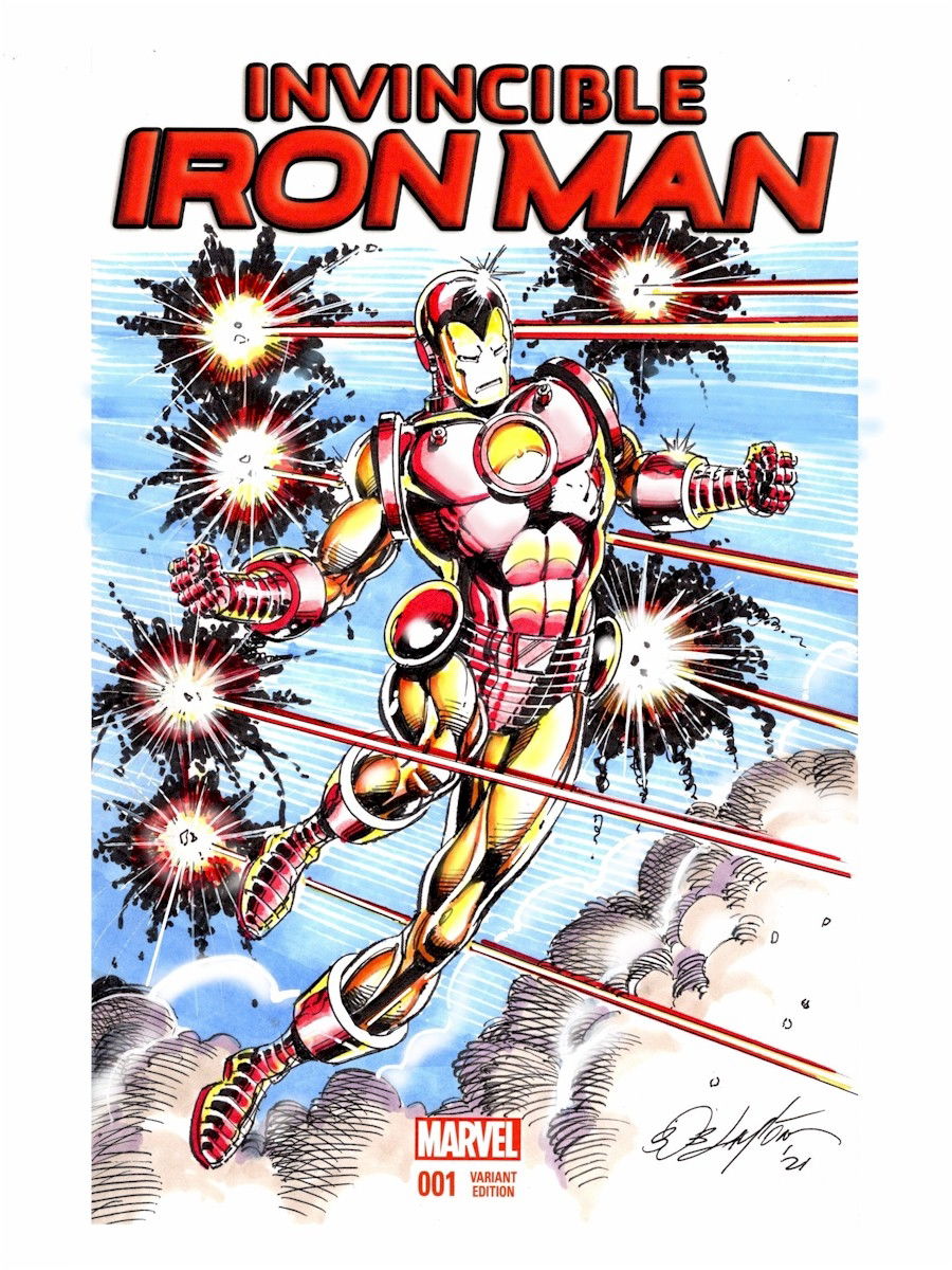 Invincible Iron Man Sketch Cover In Color In Bob Layton S Bob Layton