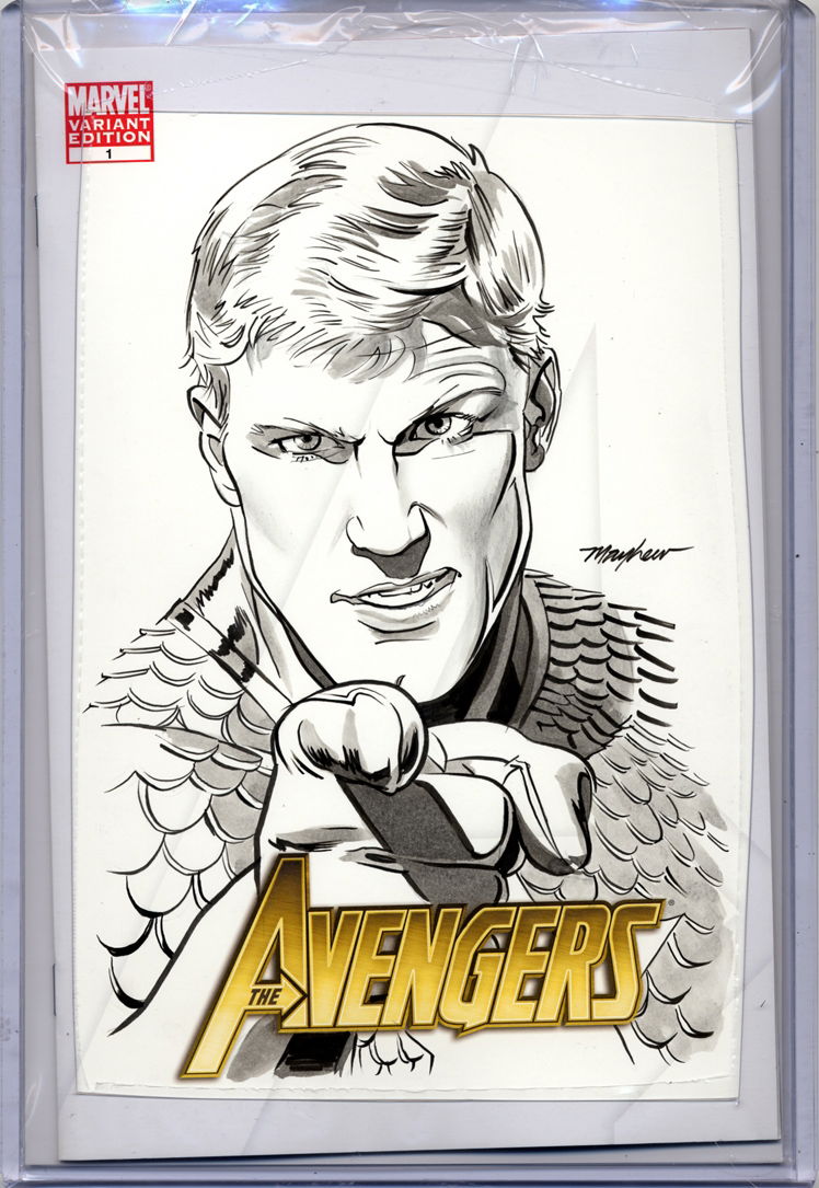 Mike Mayhew Captain America AVENGERS Sketch Cover In Mike Mayhew S