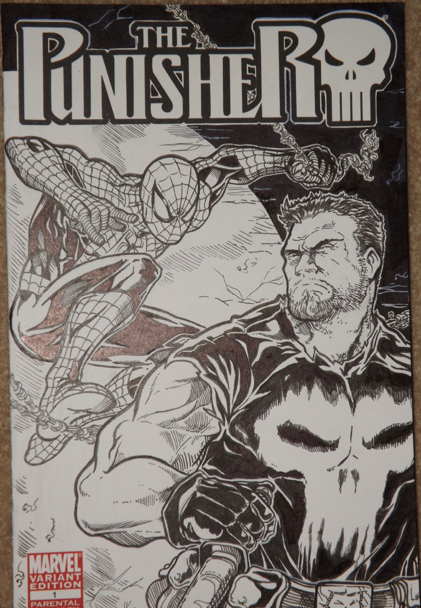 Spider Man Vs The Punisher In Ronald Shepherd S Marvel Sketch Covers