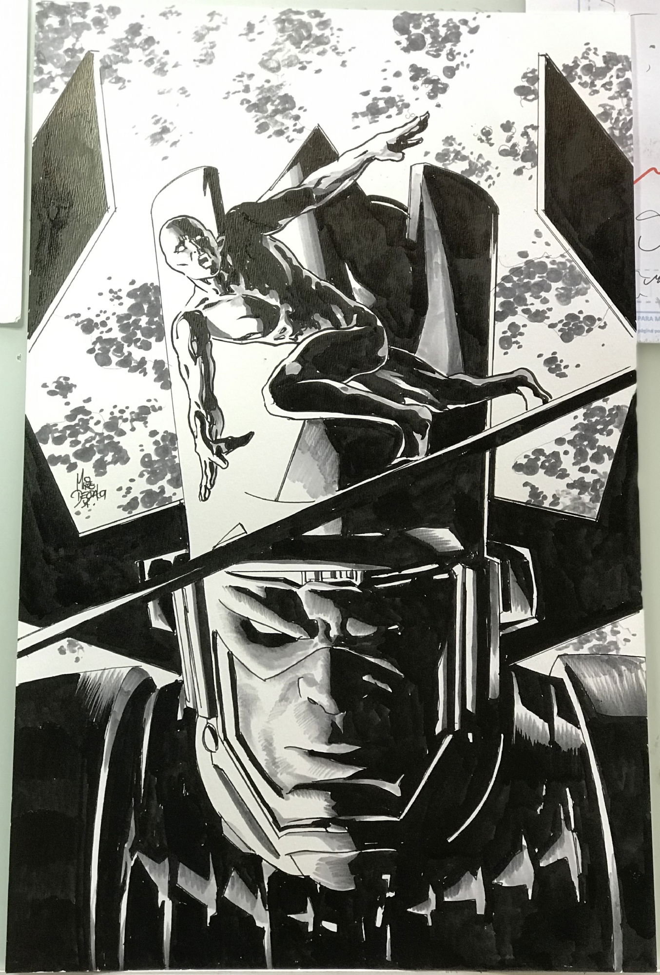 Galactus Silver Surfer Commission Sample By Mike Deodato In