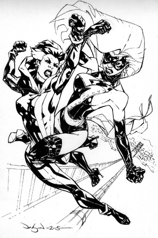 Ms Marvel vs Rogue by Jason Pearson, in Constant N's March 2019: Captain  Marvel Comic Art Gallery Room