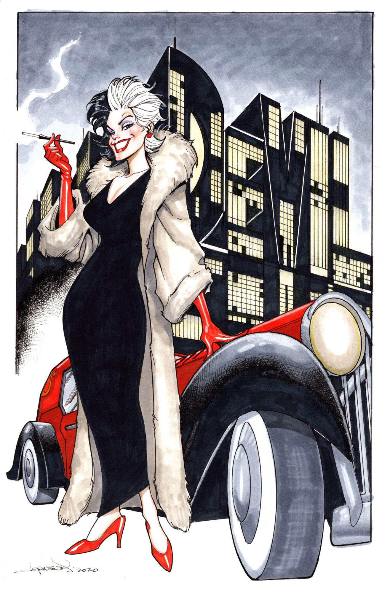 cruella deville cartoon car