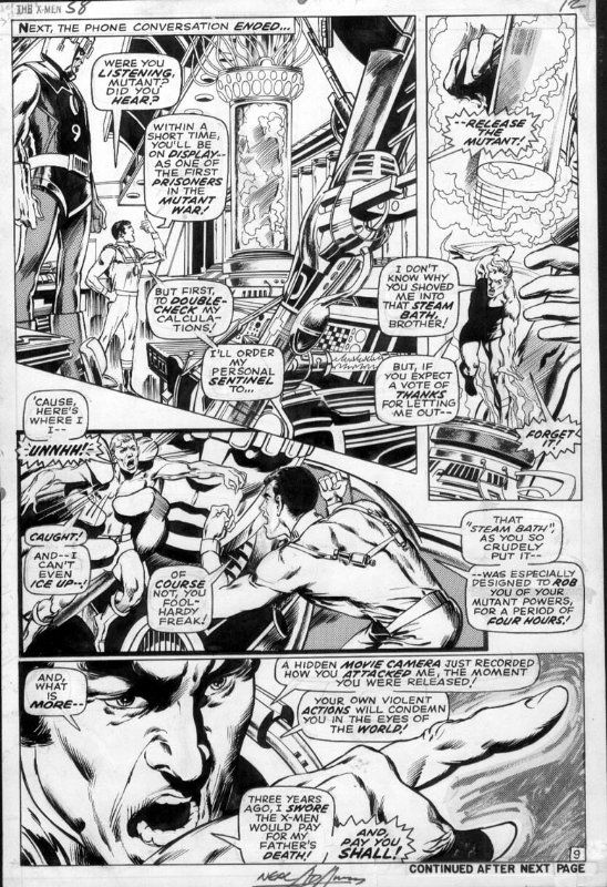 ADAMS NEAL Uncanny X Men 58 page 9 Iceman Sentinals Trask