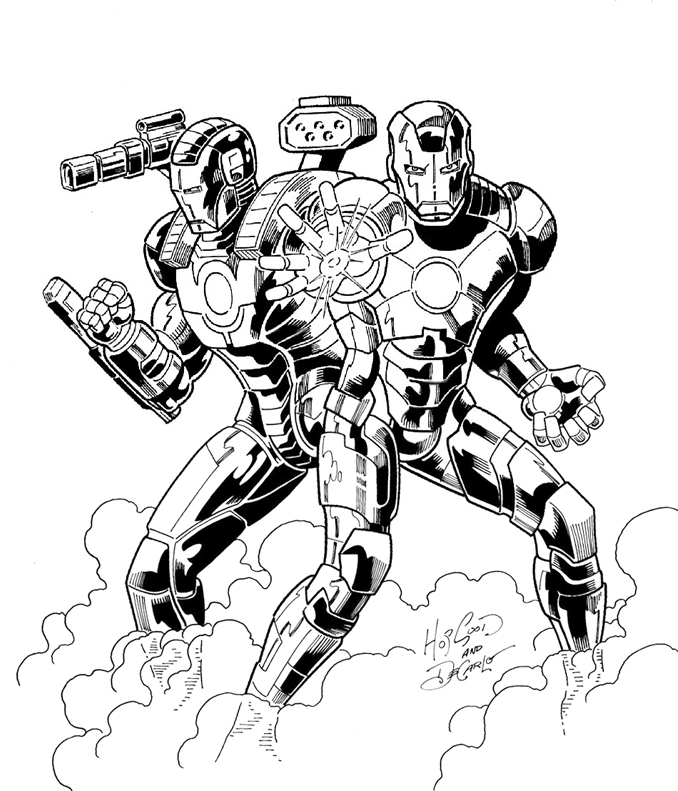 Jino Salazar's Art - War Machine X Iron Man #marvel #marvelcomics # warmachine #ironman #drawing #ink | Facebook