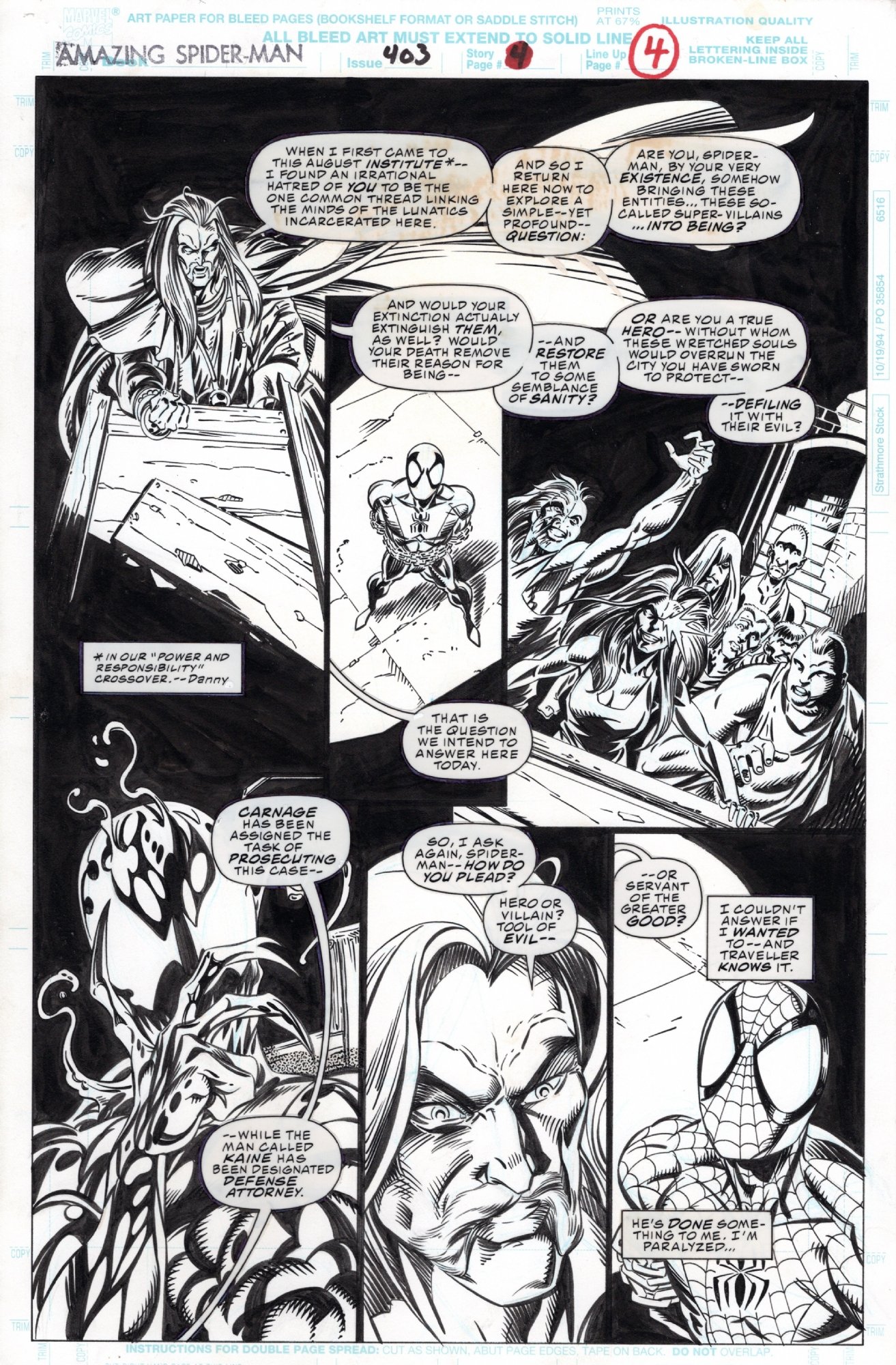 Amazing Spider-Man 403 page 4 by Mark Bagley, in Paul P Spiderversity's  AMAZING SPIDER-MAN 403 cover & interiors (Bagley, Mahlstedt & de la Rosa)  Comic Art Gallery Room