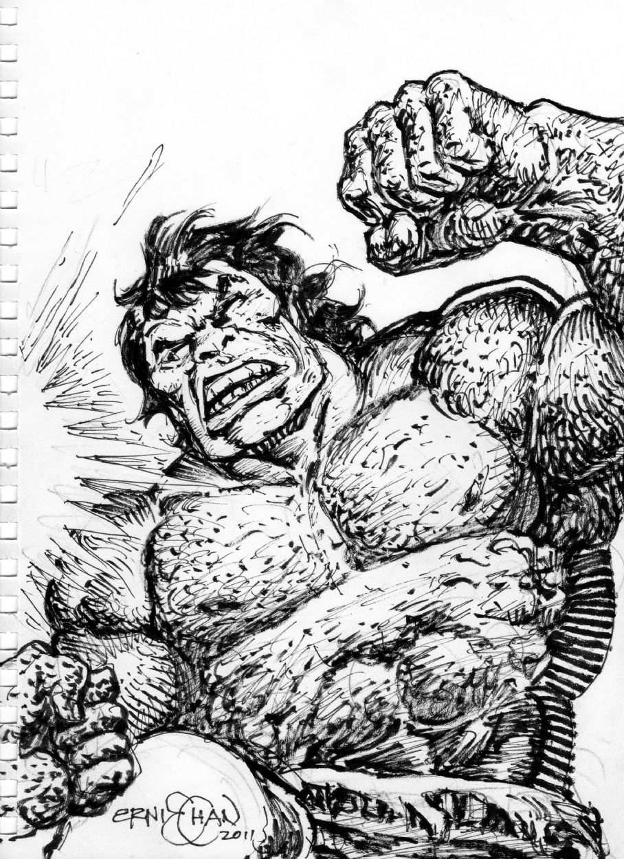 Ernie Chan - The Rhino vs. The Hulk, in Michael Diaz's March 2012: It ...