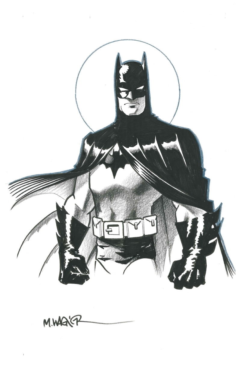 Matt Wagner Batman Sketch, In Malvin V's July 2012: Spider-man, Batman 