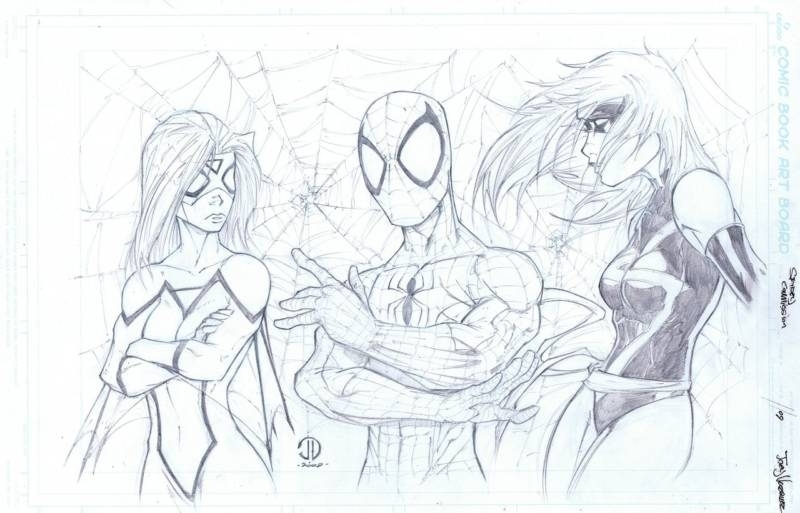 Spiderman and friends, in Neal Roth's January 2013: Spider-Man Comic Art  Gallery Room