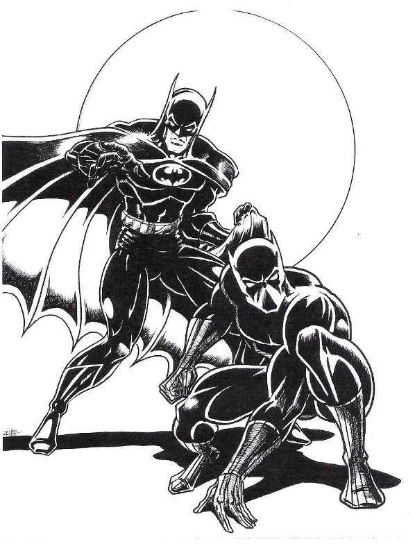 Batman & The Black Panther, in Peter Temple's August 2013: Vigilantes Comic  Art Gallery Room