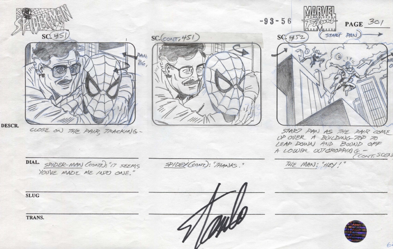 Spider-Man: The Animated Series Storyboard No. 301, in Benjamin Sussman's  July 2017: Spider-Man Comic Art Gallery Room