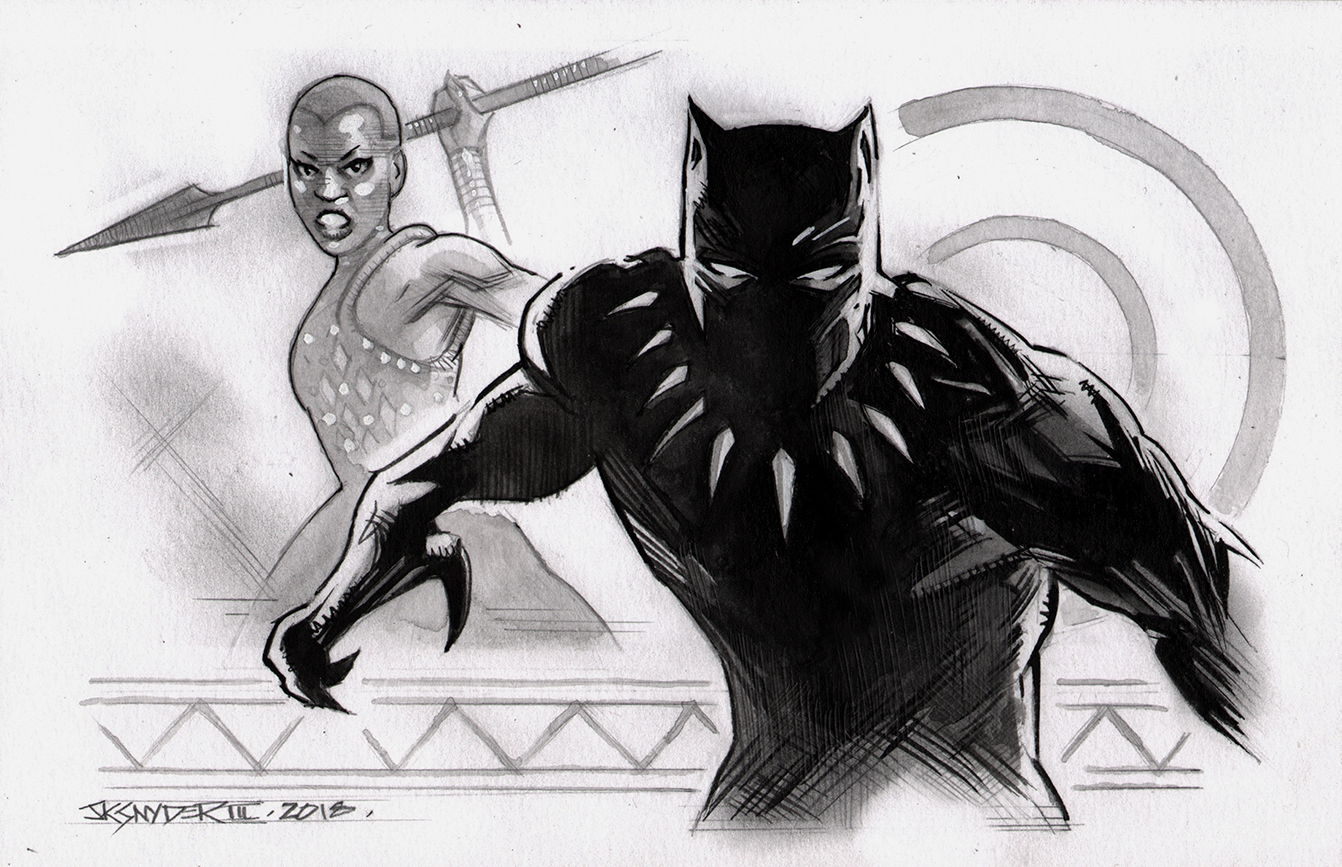 How to Draw BLACK PANTHER (Black Panther 2018)