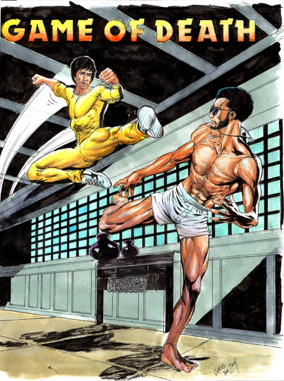 Bruce Lee vs. Kareem Abdul-Jabbar, in Ronald Shepherd's September 2021:  Masters of Kung Fu Comic Art Gallery Room