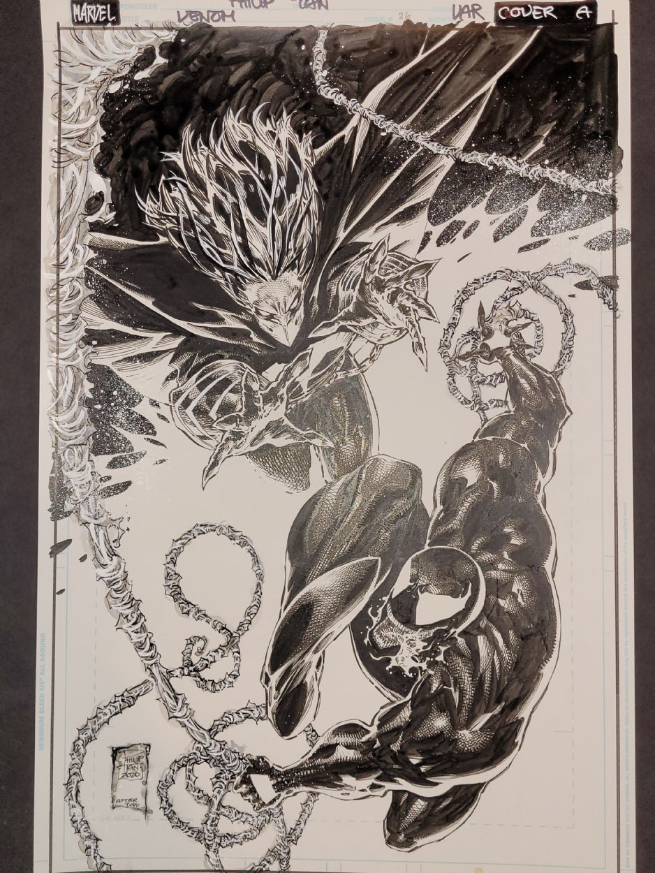 Venom Variant Cover By Phillip Tan With Tribute To Todd McFarlane In Jordan Joanou S