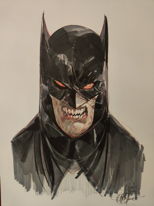 Bloody Batman (Otto Schmidt) - DC vs Vampire 1, in the February 2023:  Homages Comic Art Sketchbook