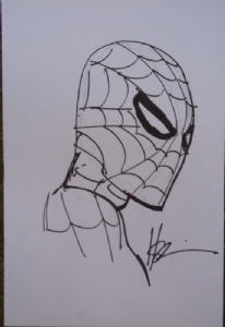 Spiderman headshot by Howard Chaykin