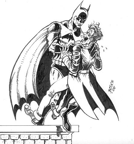 Batman over the Edge!!!, in Bruce Cashman's September 2004: Batman Villains  Comic Art Gallery Room