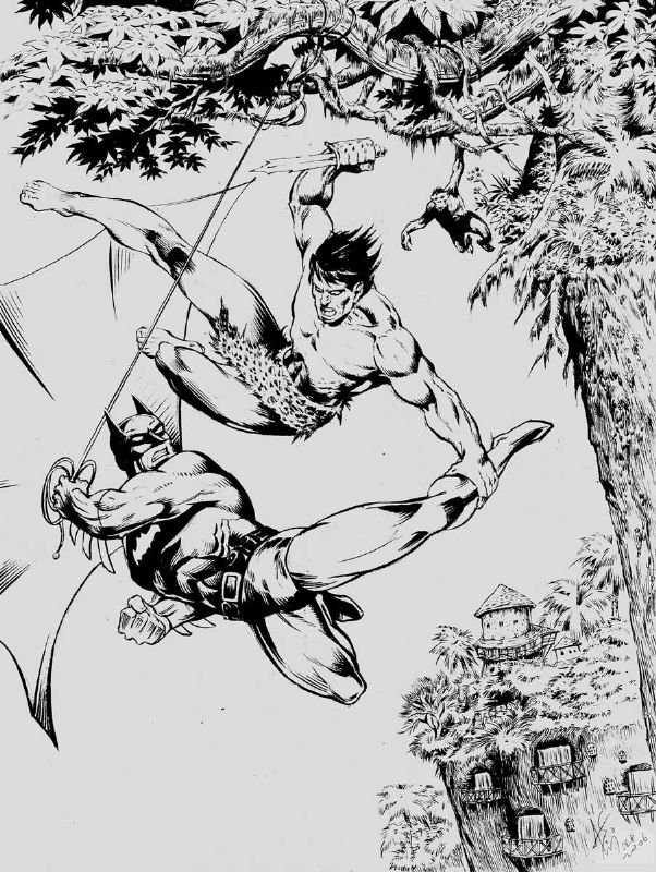 Batman-Vs-Tarzan-Inked-26, in ATULA Siriwardane 's September 2006: Batman VS.  ______ Comic Art Gallery Room