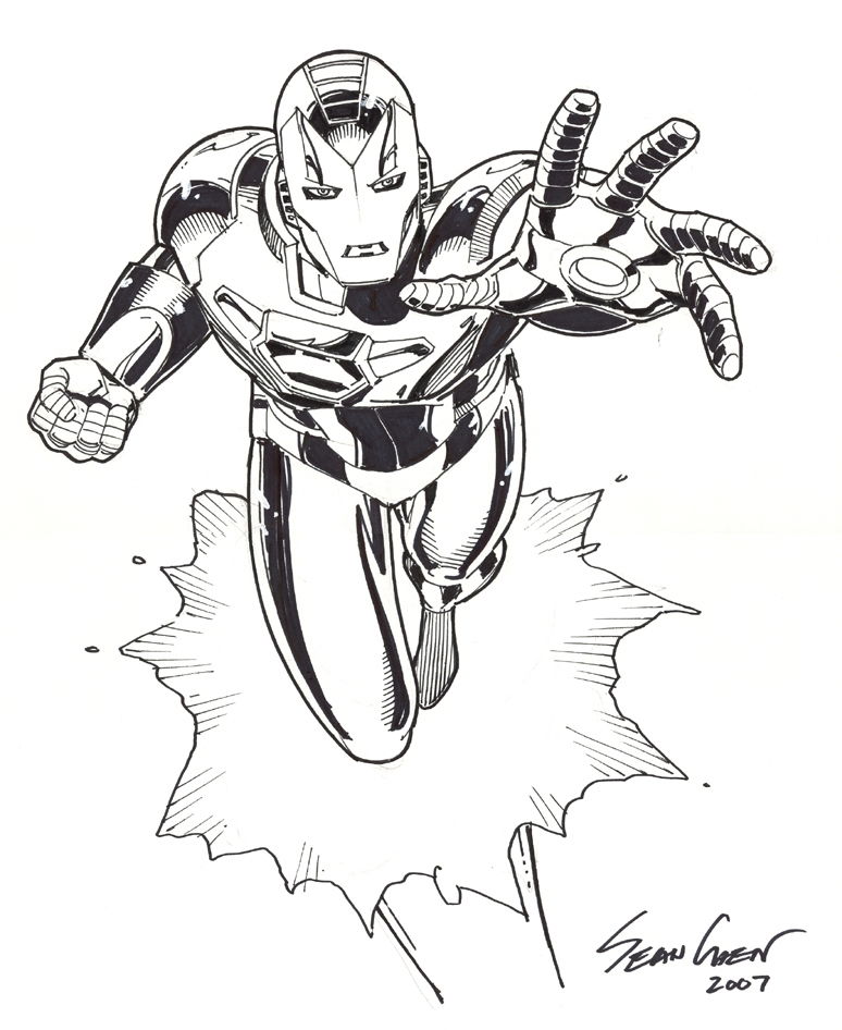 Iron Man by Sean Chen, in Edd Walker's Iron Man Comic Art Gallery Room