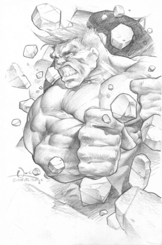 hulk drawings in pencil