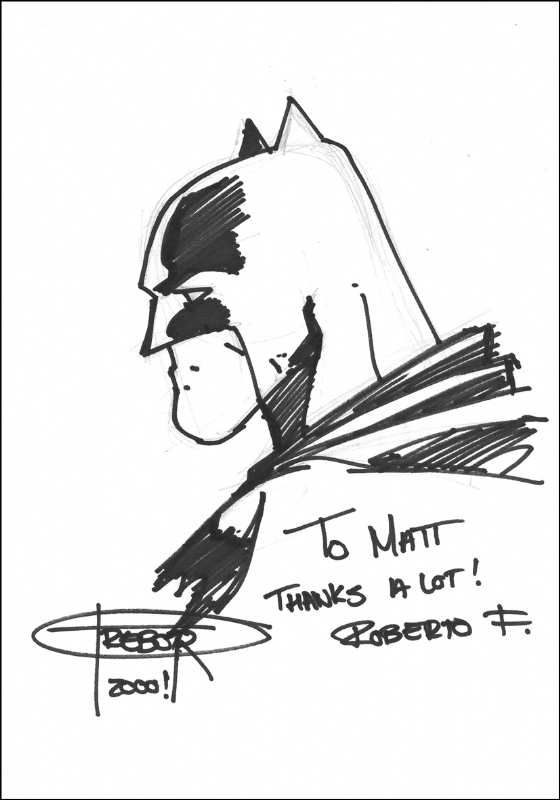 Batman sketch by Roberto Flores., in Matt Brasier's July 2008: The Dark  Knight Comic Art Gallery Room
