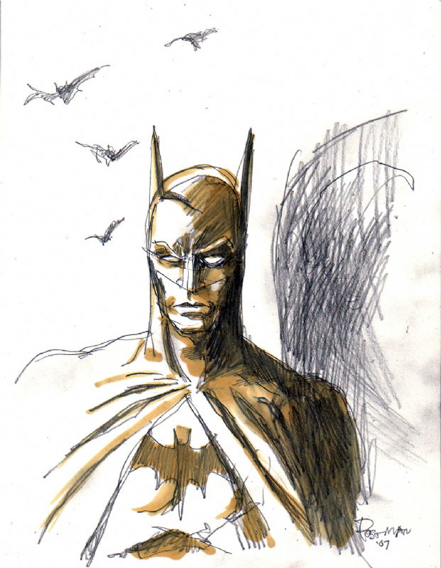 BATMAN SKETCH..., in BRIAN POSTMAN's July 2008: The Dark Knight Comic ...